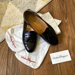 Black Salvatore Ferragamo Loafers with Tassels